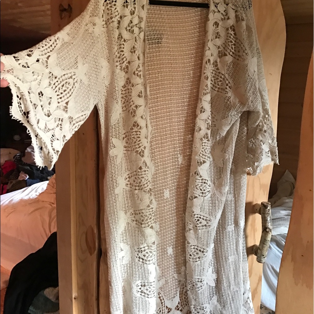 Soft surroundings lace duster jacket